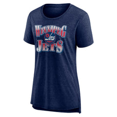 Winnipeg Jets Women's Crash the Net Tri-Blend T-Shirt Navy