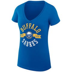Buffalo Sabres G-III 4Her by Carl Banks Women's Super-Slim Fit Lightweight City Graphic V-Neck T-Shirt Royal