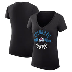 Colorado Avalanche G-III 4Her by Carl Banks Women's Super-Slim Fit Lightweight City Graphic V-Neck T-Shirt Black