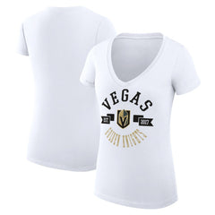 Vegas Golden Knights G-III 4Her by Carl Banks Women's Super-Slim Fit Lightweight City Graphic V-Neck T-Shirt White