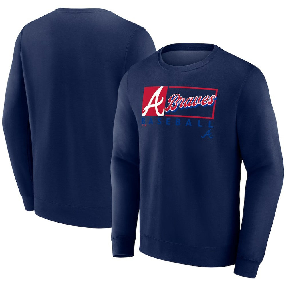 Atlanta Braves Focus Fleece Pullover Sweatshirt Navy