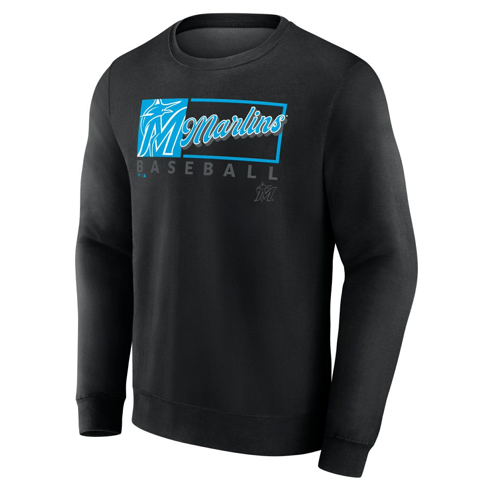 Miami Marlins Focus Fleece Pullover Sweatshirt Black