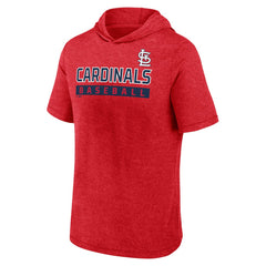 St. Louis Cardinals Push Short Sleeve Pullover Hoodie Heather Red