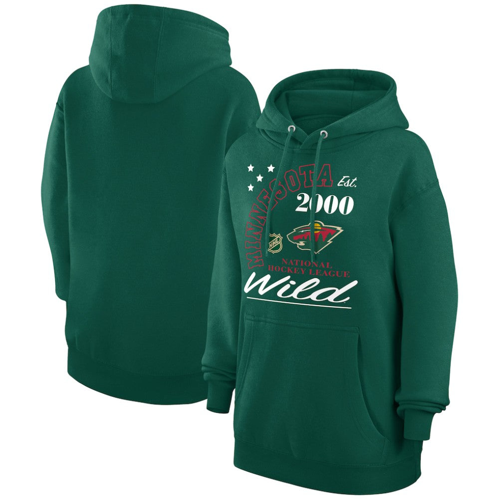 Minnesota Wild Starter Arch City Team Graphic Fleece Pullover Hoodie Hunter Green