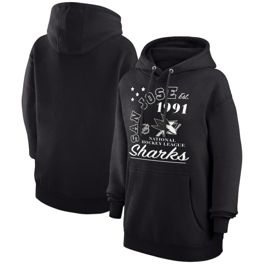 San Jose Sharks Starter Arch City Team Graphic Fleece Pullover Hoodie Black