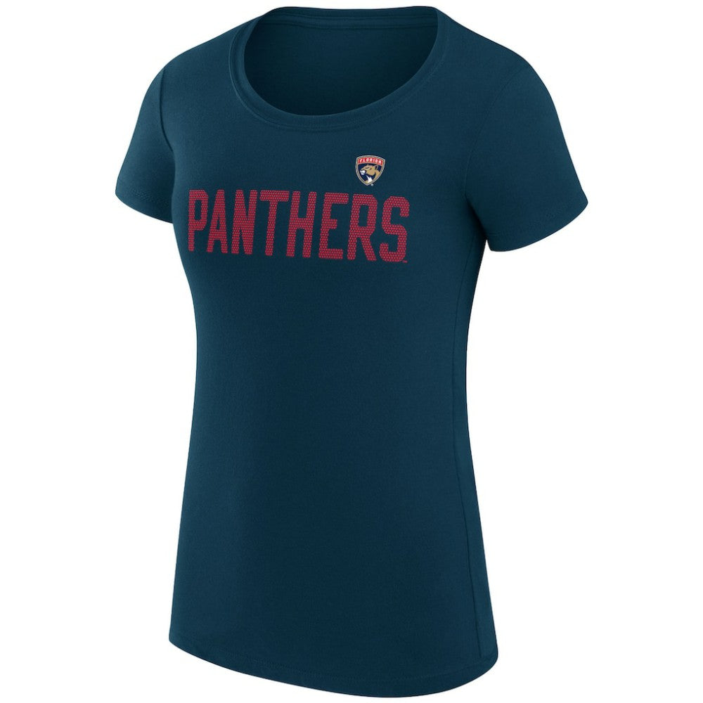 Florida Panthers G-III 4Her by Carl Banks Women's Super-Slim Fit Lightweight Dot Print Team T-Shirt Navy