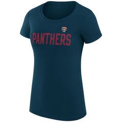 Florida Panthers G-III 4Her by Carl Banks Women's Super-Slim Fit Lightweight Dot Print Team T-Shirt Navy