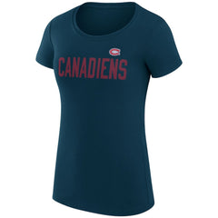 Montreal Canadiens G-III 4Her by Carl Banks Women's Super-Slim Fit Lightweight Dot Print Team T-Shirt Navy