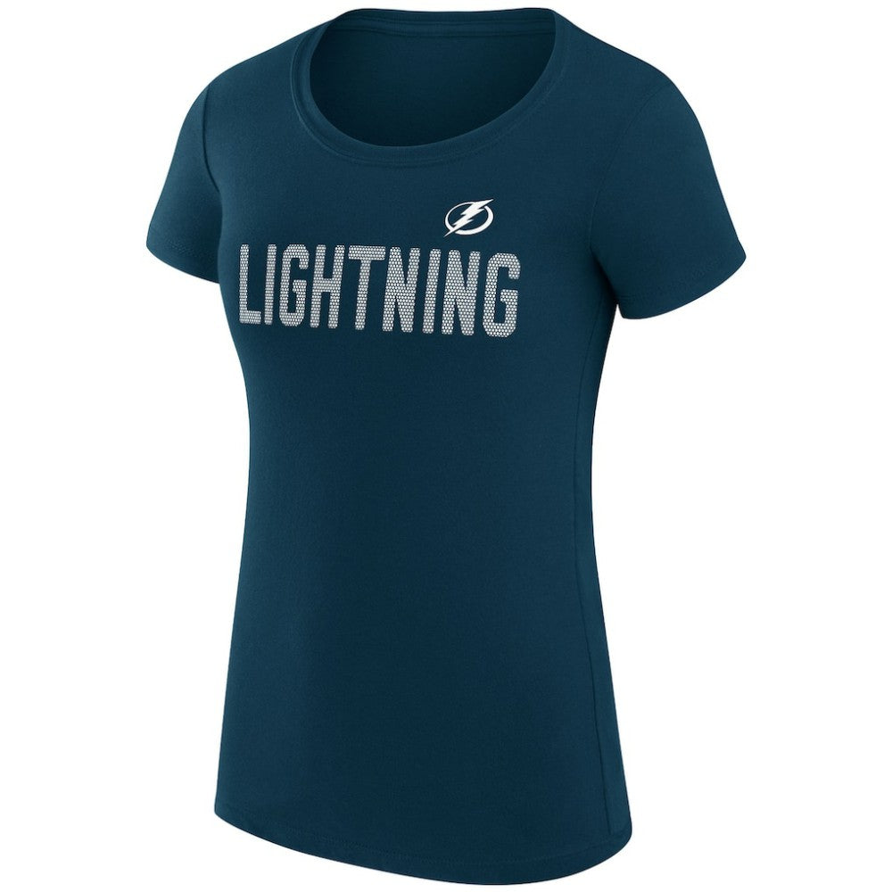 Tampa Bay Lightning G-III 4Her by Carl Banks Women's Super-Slim Fit Lightweight Dot Print Team T-Shirt Navy
