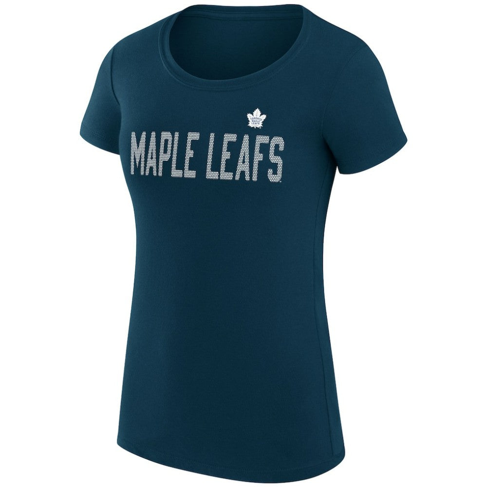 Toronto Maple Leafs G-III 4Her by Carl Banks Women's Super-Slim Fit Lightweight Dot Print Team T-Shirt Navy