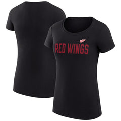 Detroit Red Wings G-III 4Her by Carl Banks Women's Super-Slim Fit Lightweight Dot Print Team T-Shirt Black