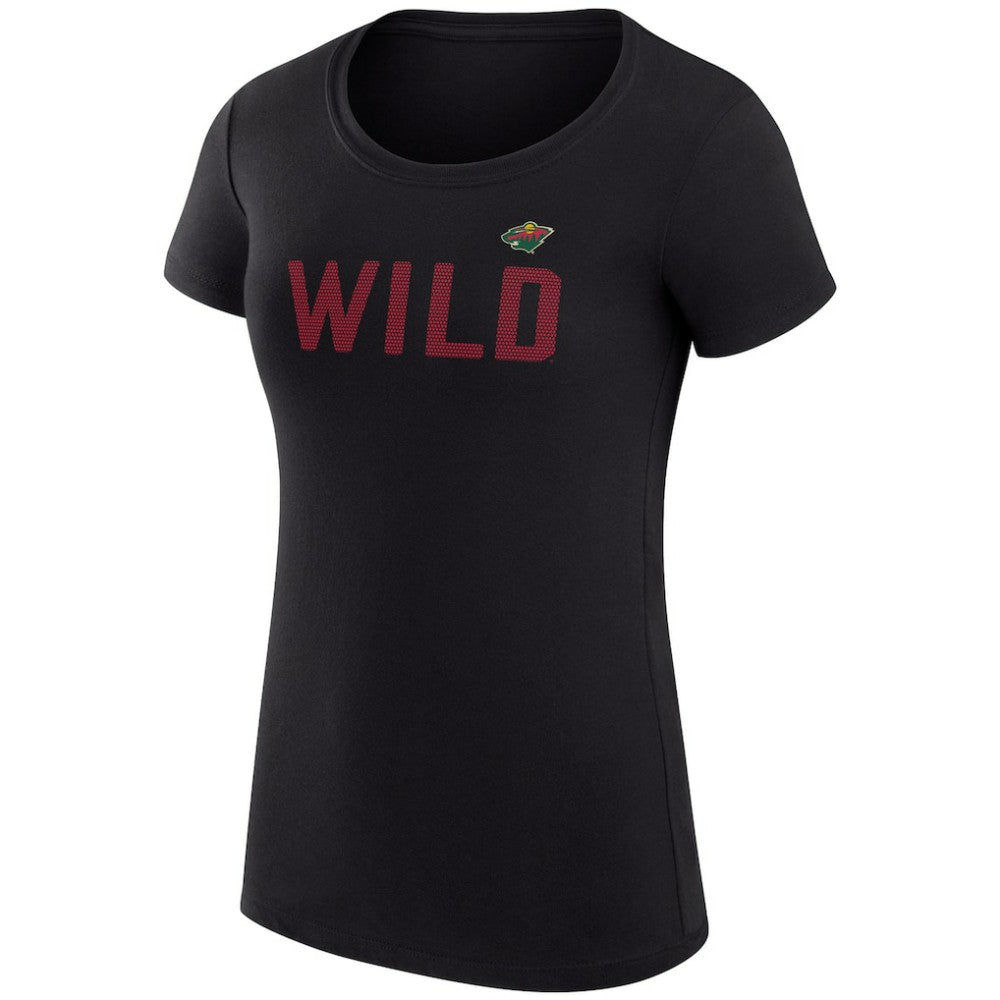 Minnesota Wild G-III 4Her by Carl Banks Women's Super-Slim Fit Lightweight Dot Print Team T-Shirt Black