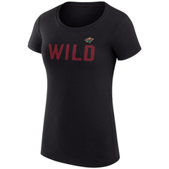 Minnesota Wild G-III 4Her by Carl Banks Women's Super-Slim Fit Lightweight Dot Print Team T-Shirt Black