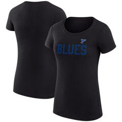St. Louis Blues G-III 4Her by Carl Banks Women's Super-Slim Fit Lightweight Dot Print Team T-Shirt Black