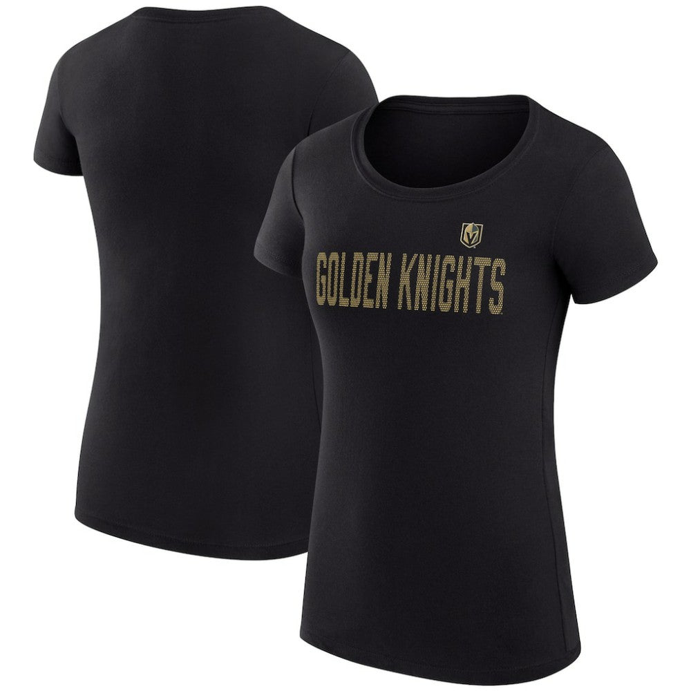 Vegas Golden Knights G-III 4Her by Carl Banks Women's Super-Slim Fit Lightweight Dot Print Team T-Shirt Black
