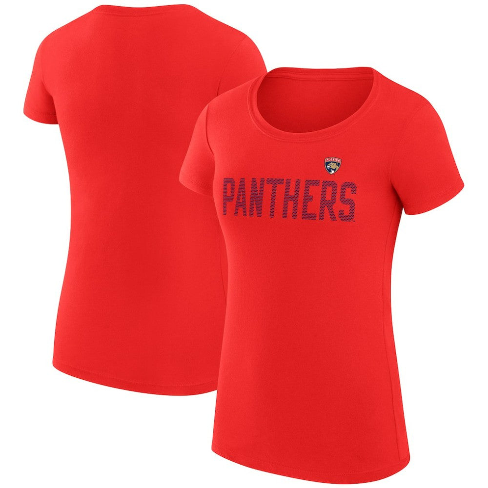 Florida Panthers G-III 4Her by Carl Banks Women's Super-Slim Fit Lightweight Dot Print Team T-Shirt Red