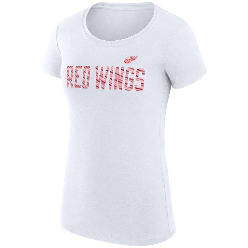 Detroit Red Wings G-III 4Her by Carl Banks Women's Super-Slim Fit Lightweight Dot Print Team T-Shirt White