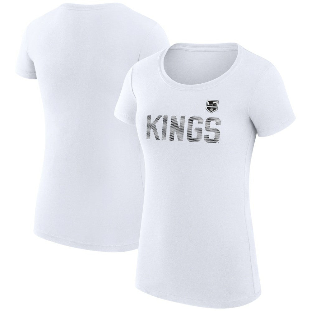 Los Angeles Kings G-III 4Her by Carl Banks Women's Super-Slim Fit Lightweight Dot Print Team T-Shirt White