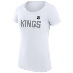 Los Angeles Kings G-III 4Her by Carl Banks Women's Super-Slim Fit Lightweight Dot Print Team T-Shirt White