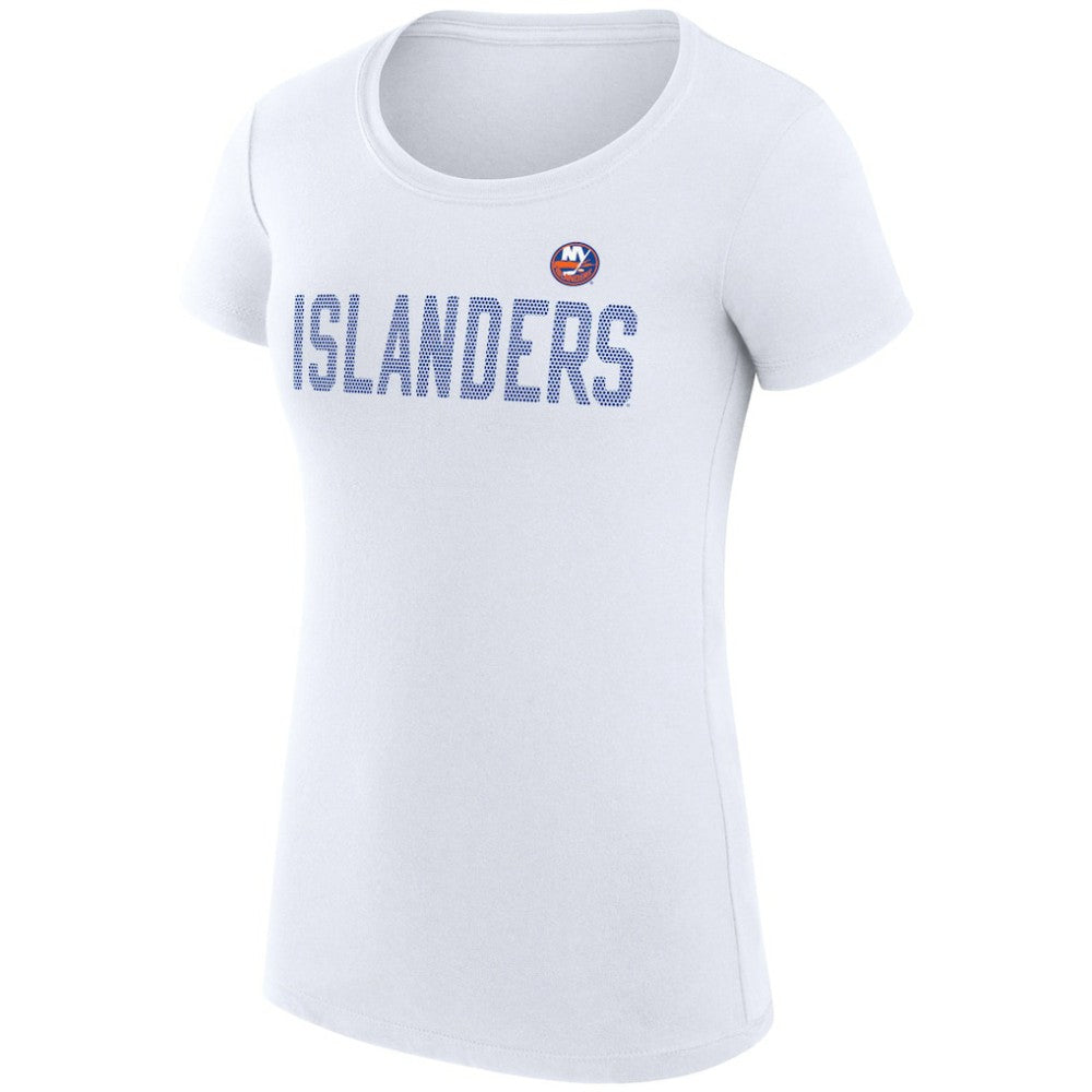 New York Islanders G-III 4Her by Carl Banks Women's Super-Slim Fit Lightweight Dot Print Team T-Shirt White