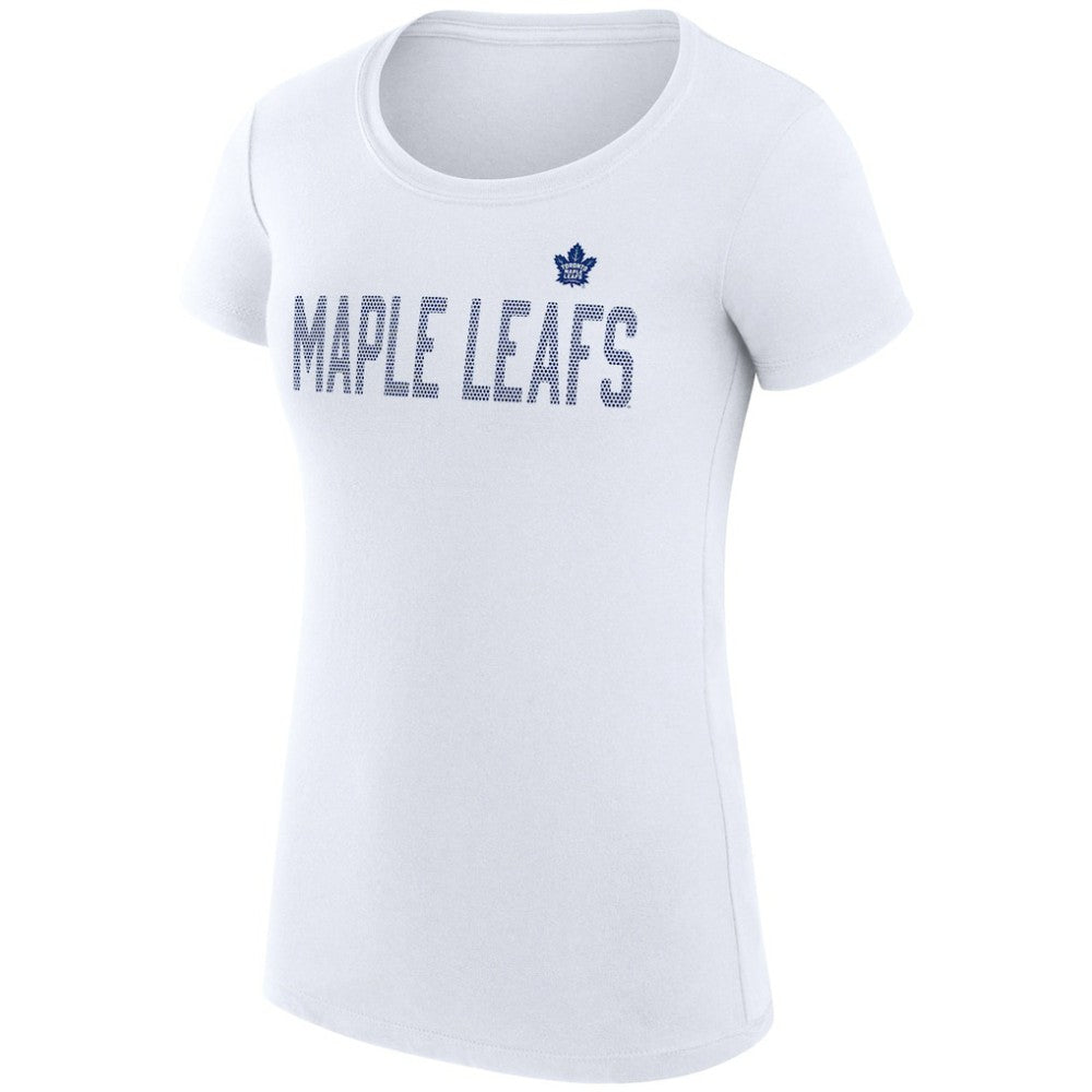 Toronto Maple Leafs G-III 4Her by Carl Banks Women's Super-Slim Fit Lightweight Dot Print Team T-Shirt White