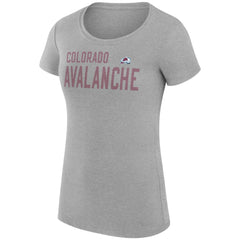 Colorado Avalanche G-III 4Her by Carl Banks Women's Super-Slim Fit Lightweight Dot Print Team T-Shirt Heather Gray