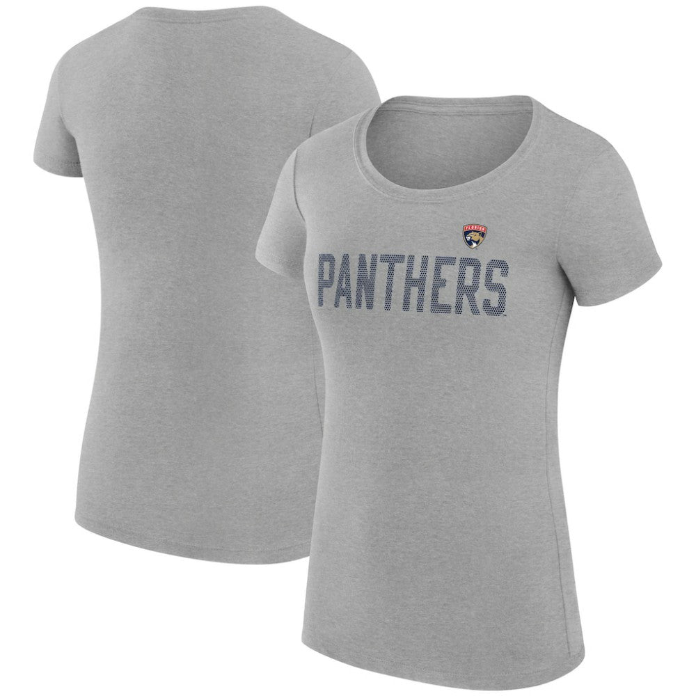 Florida Panthers G-III 4Her by Carl Banks Women's Super-Slim Fit Lightweight Dot Print Team T-Shirt Heather Gray