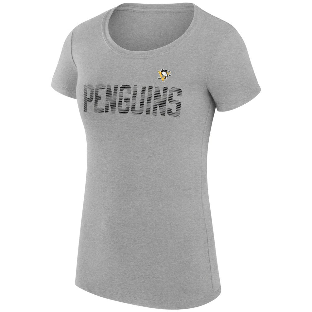 Pittsburgh Penguins G-III 4Her by Carl Banks Women's Super-Slim Fit Lightweight Dot Print Team T-Shirt Heather Gray