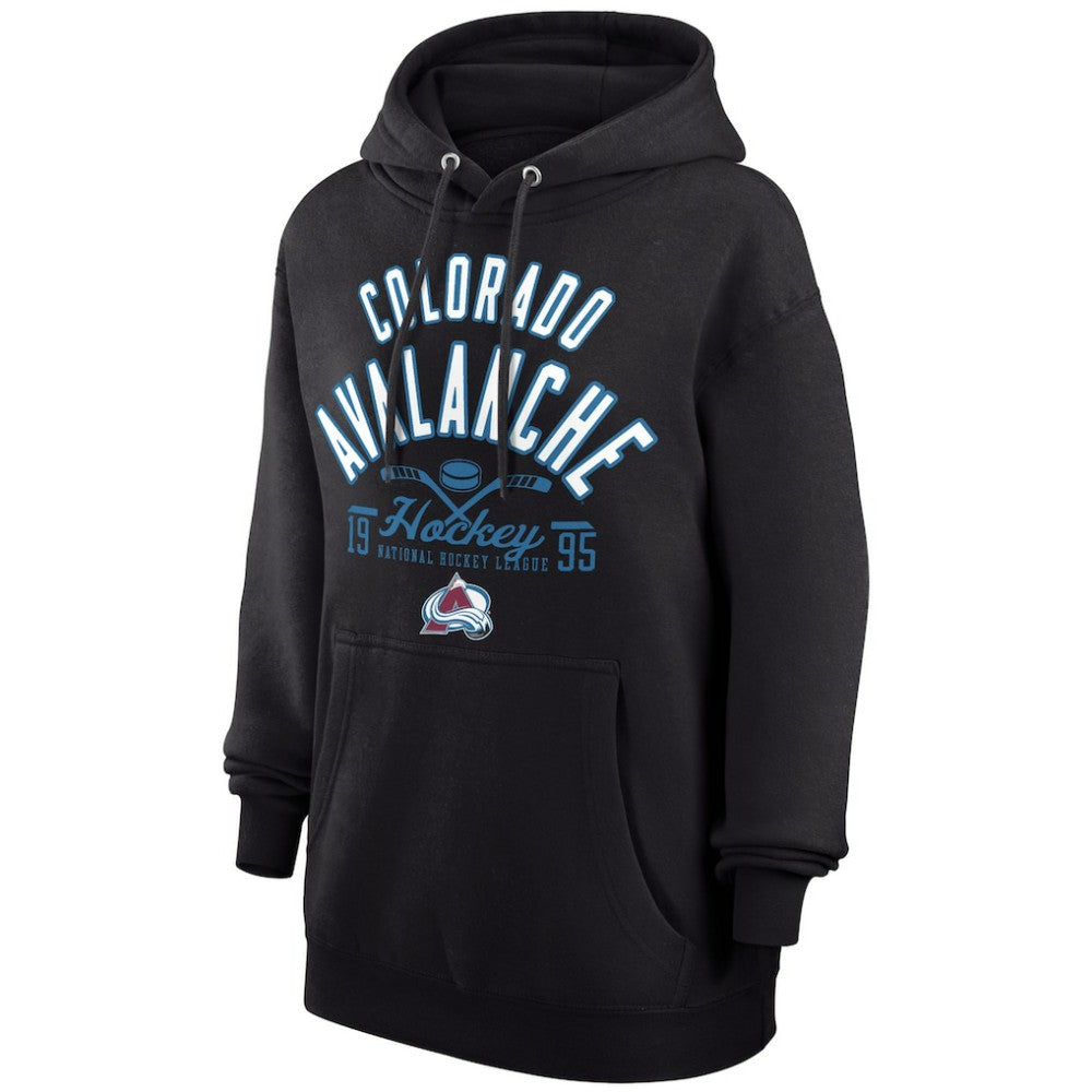 Colorado Avalanche Starter Puck Pullover Hoodie Black