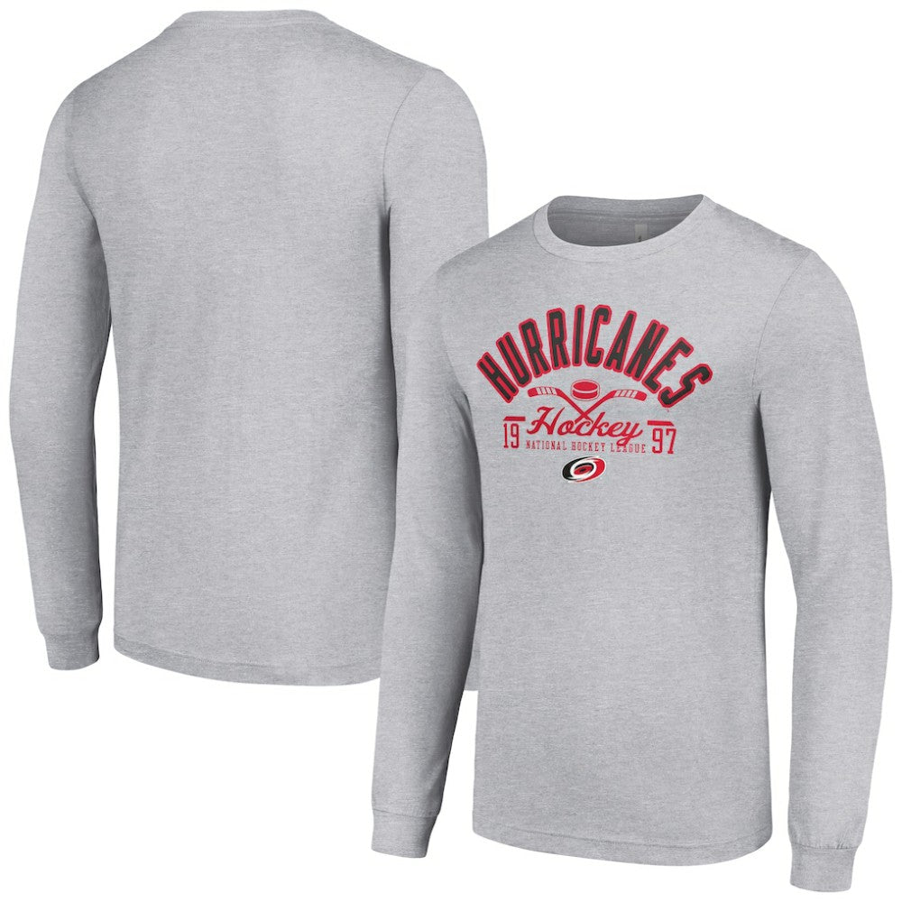 Carolina Hurricanes Starter Puck Long Sleeve T-Shirt Heather Gray