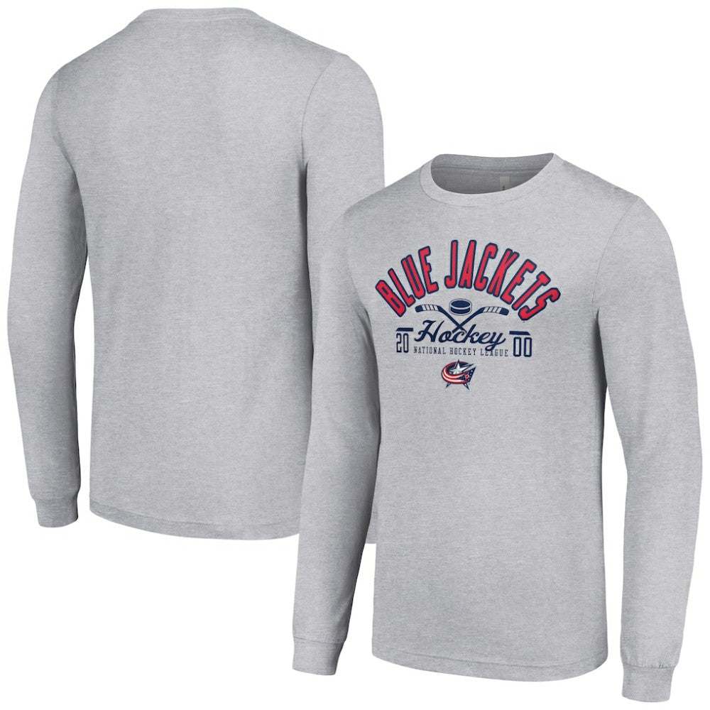 Columbus Blue Jackets Starter Puck Long Sleeve T-Shirt Heather Gray