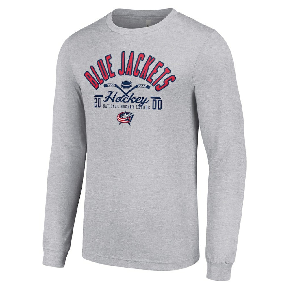 Columbus Blue Jackets Starter Puck Long Sleeve T-Shirt Heather Gray
