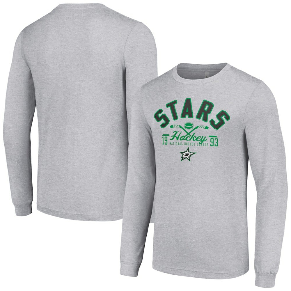 Dallas Stars Starter Puck Long Sleeve T-Shirt Heather Gray