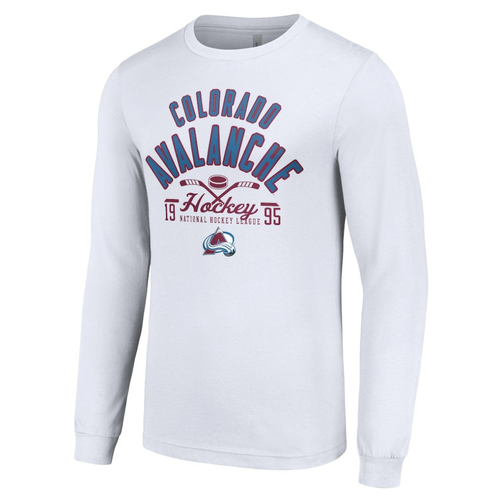 Colorado Avalanche Starter Puck Long Sleeve T-Shirt White
