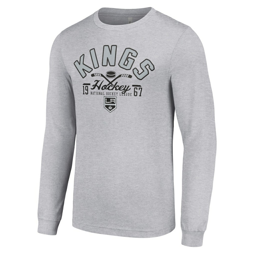 Los Angeles Kings Starter Puck Long Sleeve T-Shirt Heather Gray