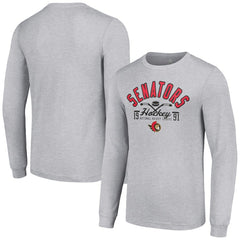 Ottawa Senators Starter Puck Long Sleeve T-Shirt Heather Gray