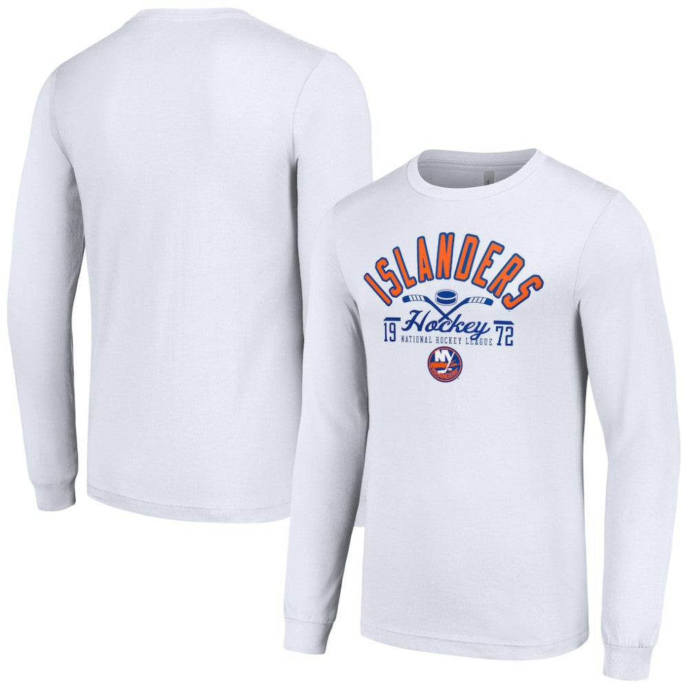 New York Islanders Starter Puck Long Sleeve T-Shirt White