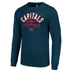 Washington Capitals Starter Puck Long Sleeve T-Shirt Navy