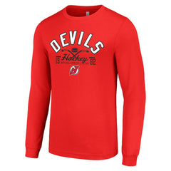 New Jersey Devils Starter Puck Long Sleeve T-Shirt Red