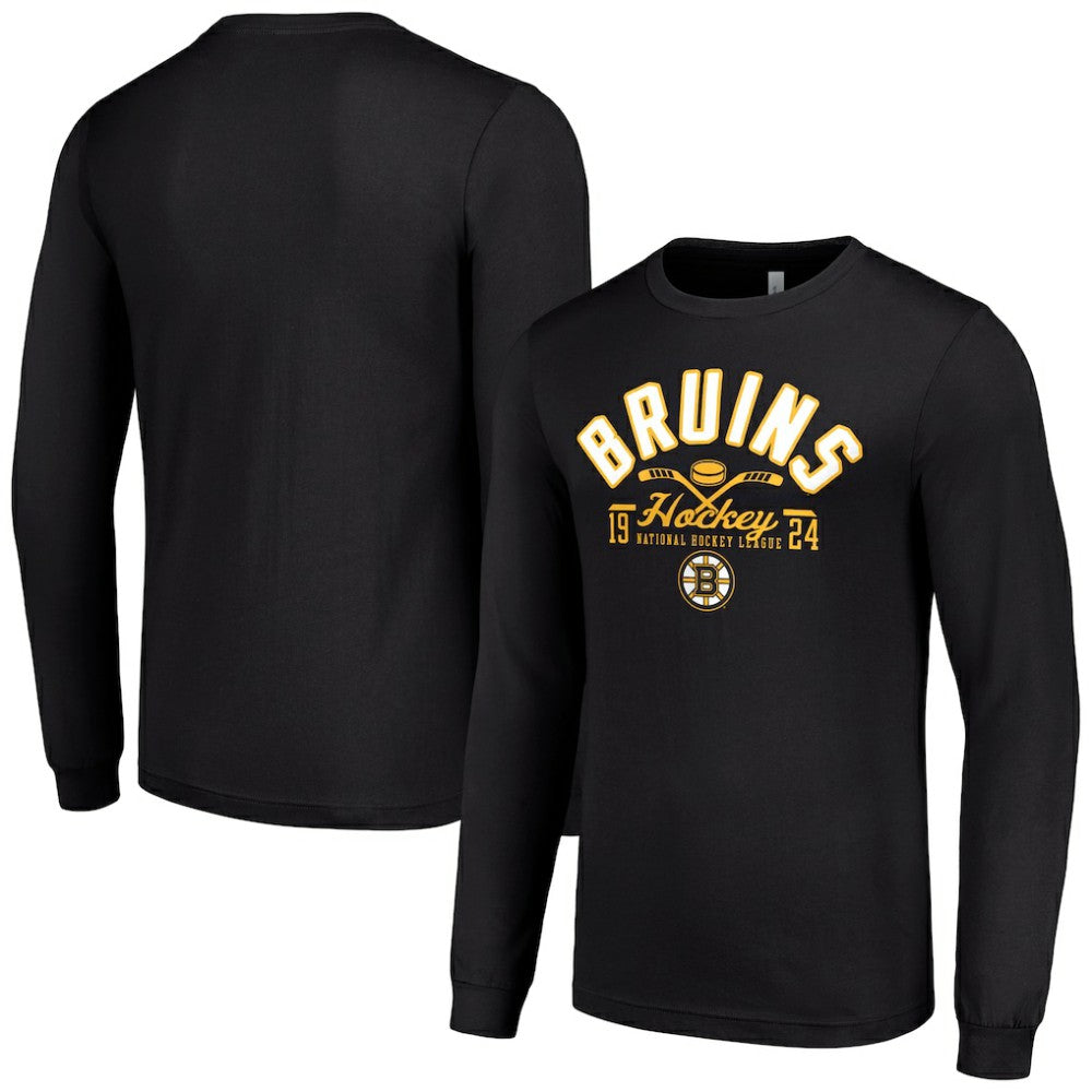 Boston Bruins Starter Puck Long Sleeve T-Shirt Black