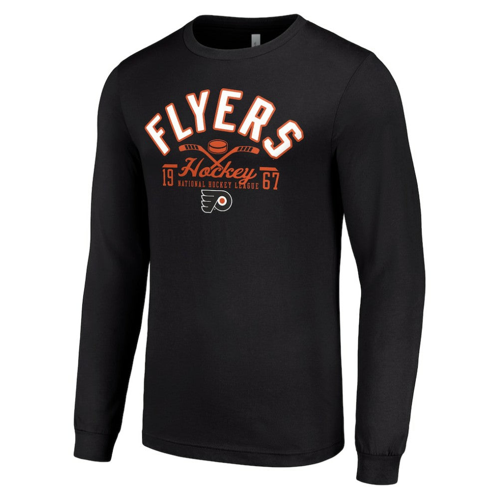 Philadelphia Flyers Starter Puck Long Sleeve T-Shirt Black