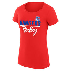 New York Rangers G-III 4Her by Carl Banks Women's Super-Slim Fit Lightweight Team Sport T-Shirt Red