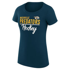 Nashville Predators G-III 4Her by Carl Banks Women's Super-Slim Fit Lightweight Team Sport T-Shirt Navy