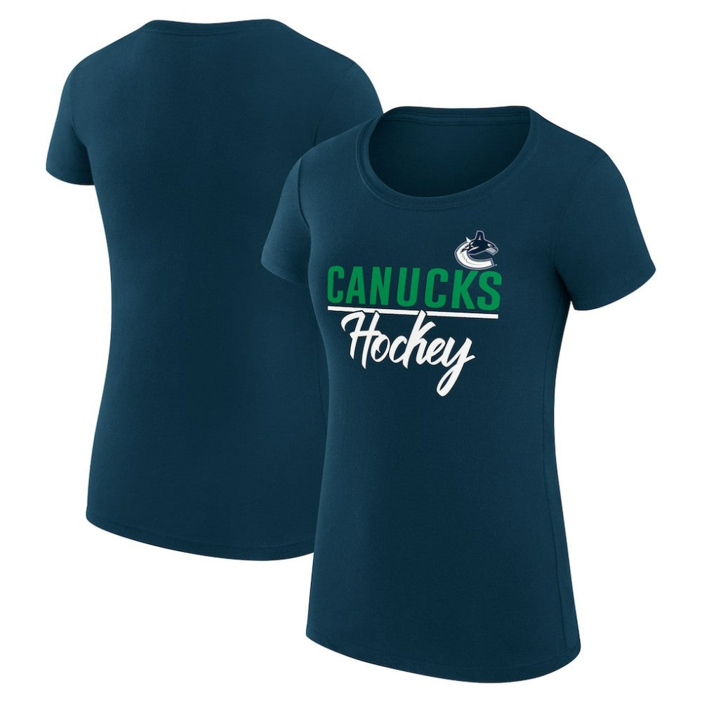 Vancouver Canucks G-III 4Her by Carl Banks Women's Super-Slim Fit Lightweight Team Sport T-Shirt Navy