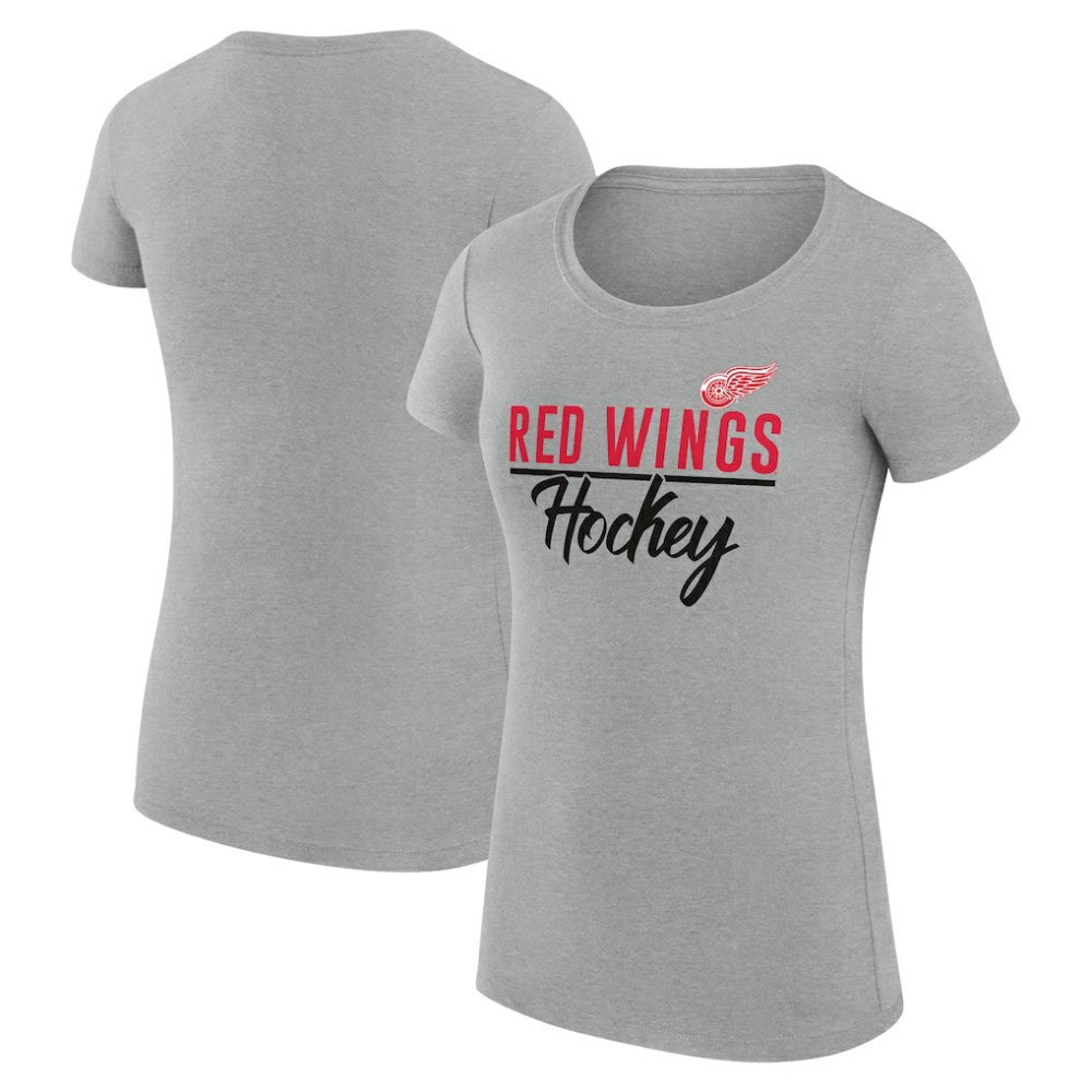Detroit Red Wings G-III 4Her by Carl Banks Women's Super-Slim Fit Lightweight Team Sport T-Shirt Gray