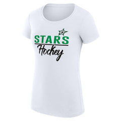 Dallas Stars G-III 4Her by Carl Banks Women's Super-Slim Fit Lightweight Team Sport T-Shirt White