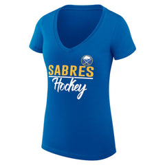 Buffalo Sabres G-III 4Her by Carl Banks Women's Super-Slim Fit Lightweight Team Sport V-Neck T-Shirt Royal
