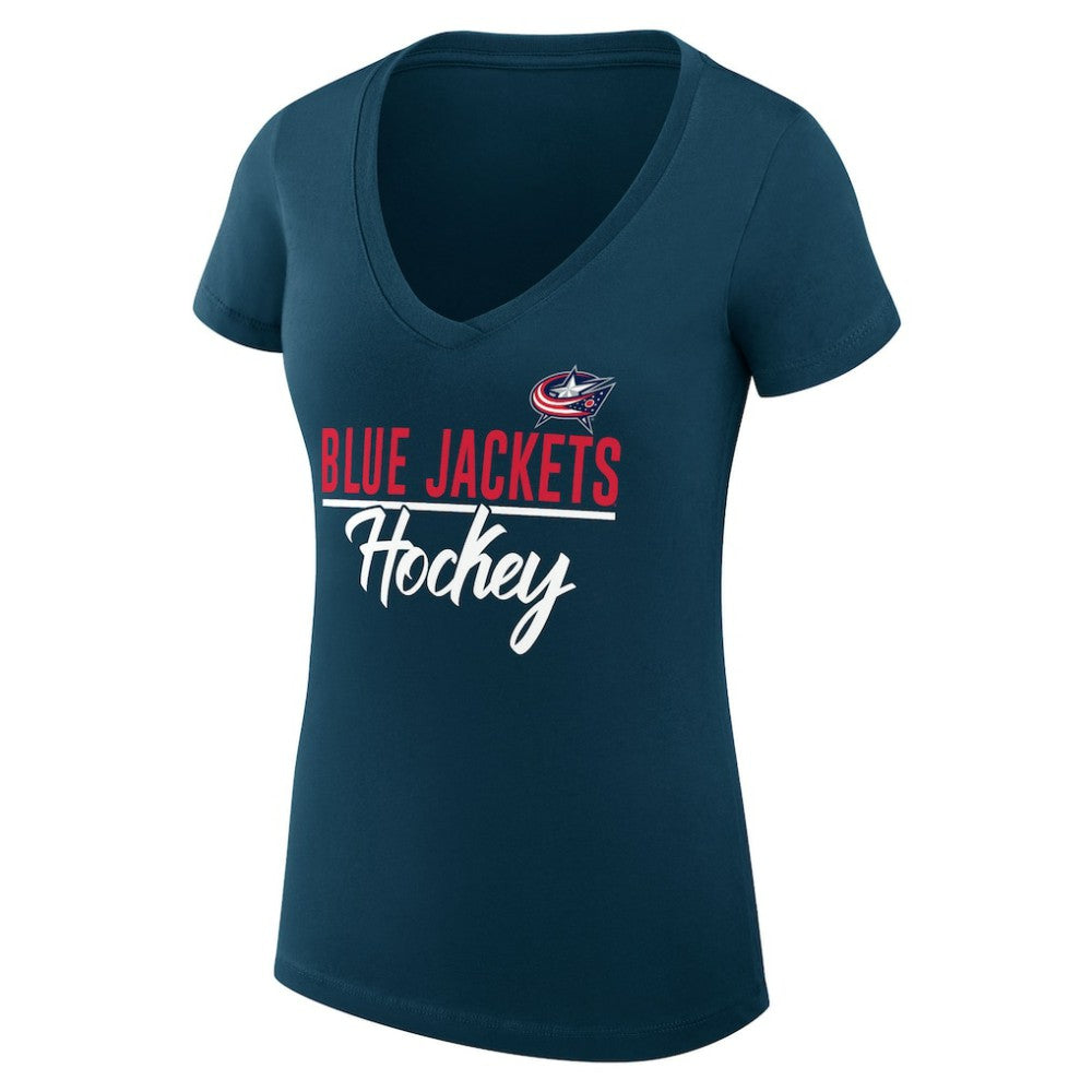 Columbus Blue Jackets G-III 4Her by Carl Banks Women's Super-Slim Fit Lightweight Graphic T-Shirt Navy