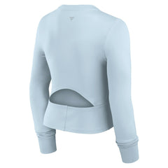 Atlanta Braves Women's Studio Fitted Long Sleeve Gym Top  Light Blue
