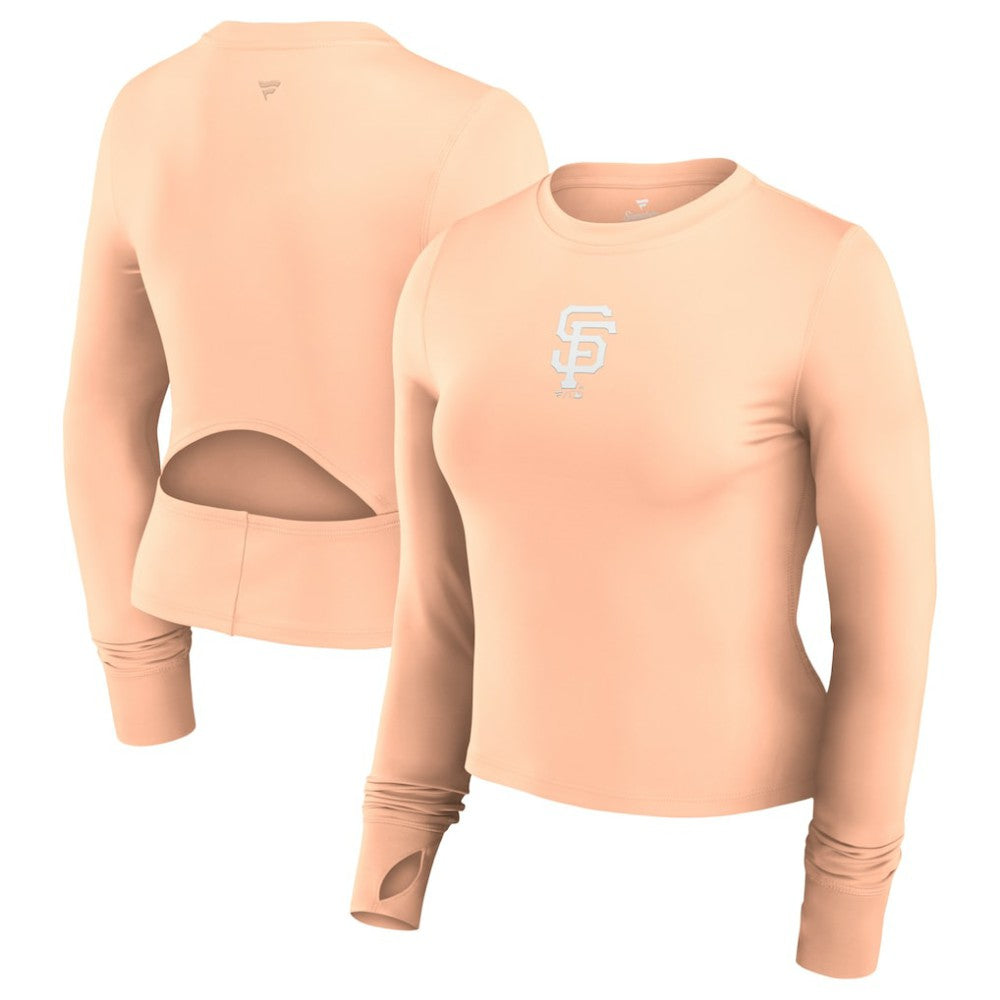 San Francisco Giants Women's Studio Fitted Long Sleeve Gym Top  Pink